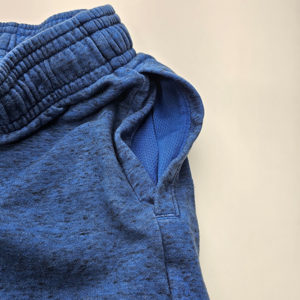 Under Armour Mens Blue Heathered Fleece Shorts Fitted Drawstring Size Small - Picture 7 of 10
